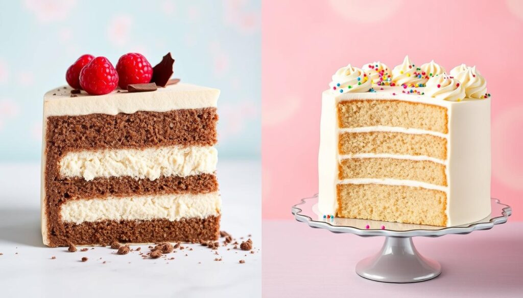 What is the difference between mousse cake and regular cake?