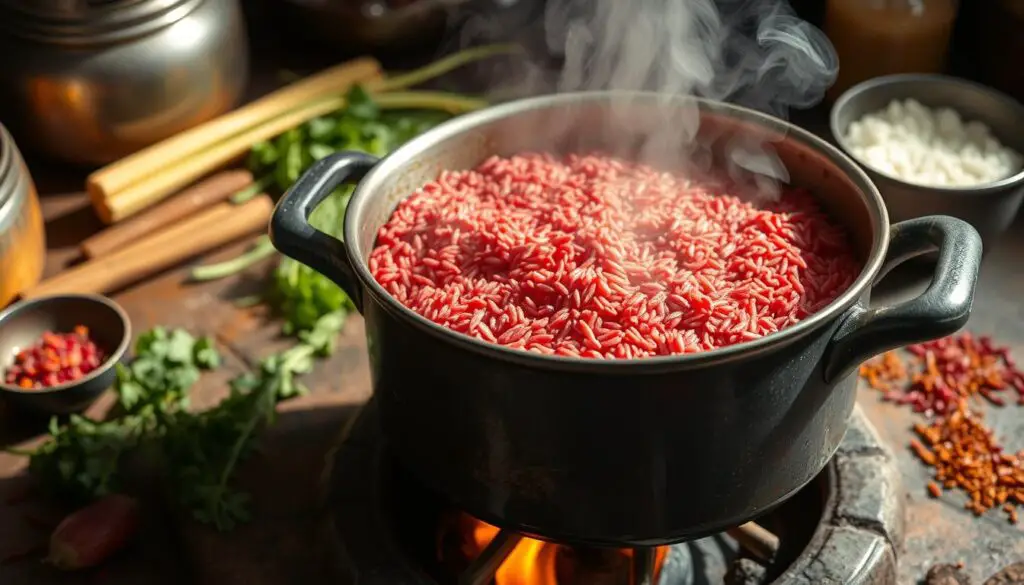 red rice cooking method