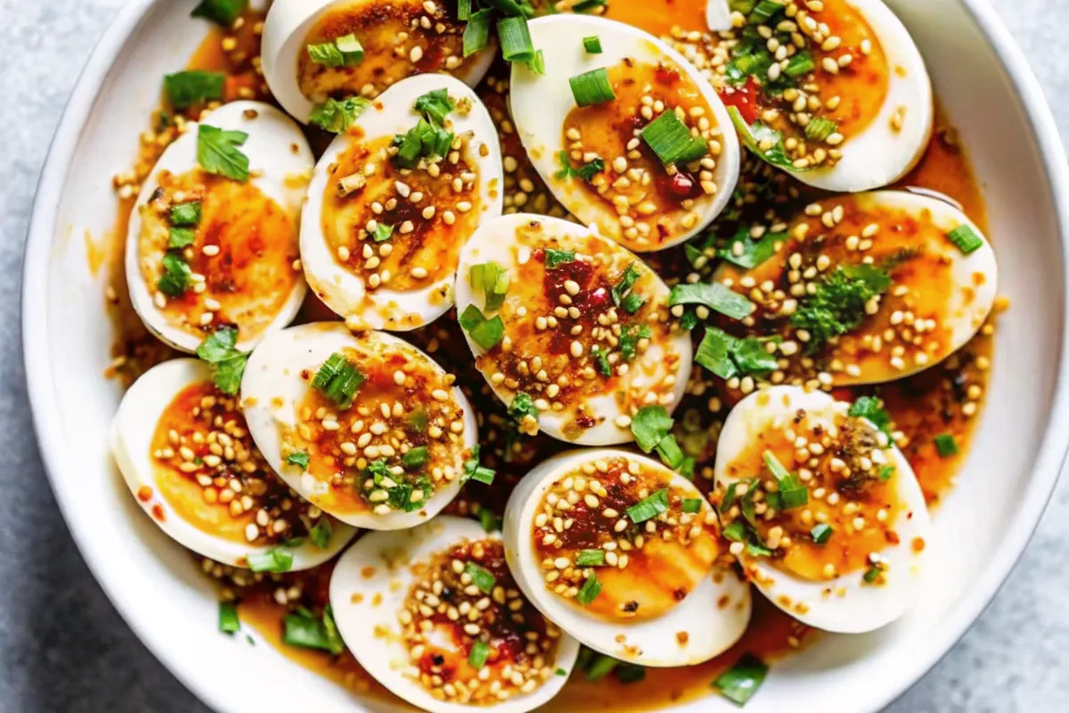 Easy Spicy Chili Garlic Deviled Eggs Recipe