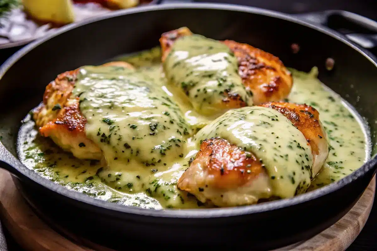 Best Mozzarella Chicken in Basil Cream Sauce Recipe