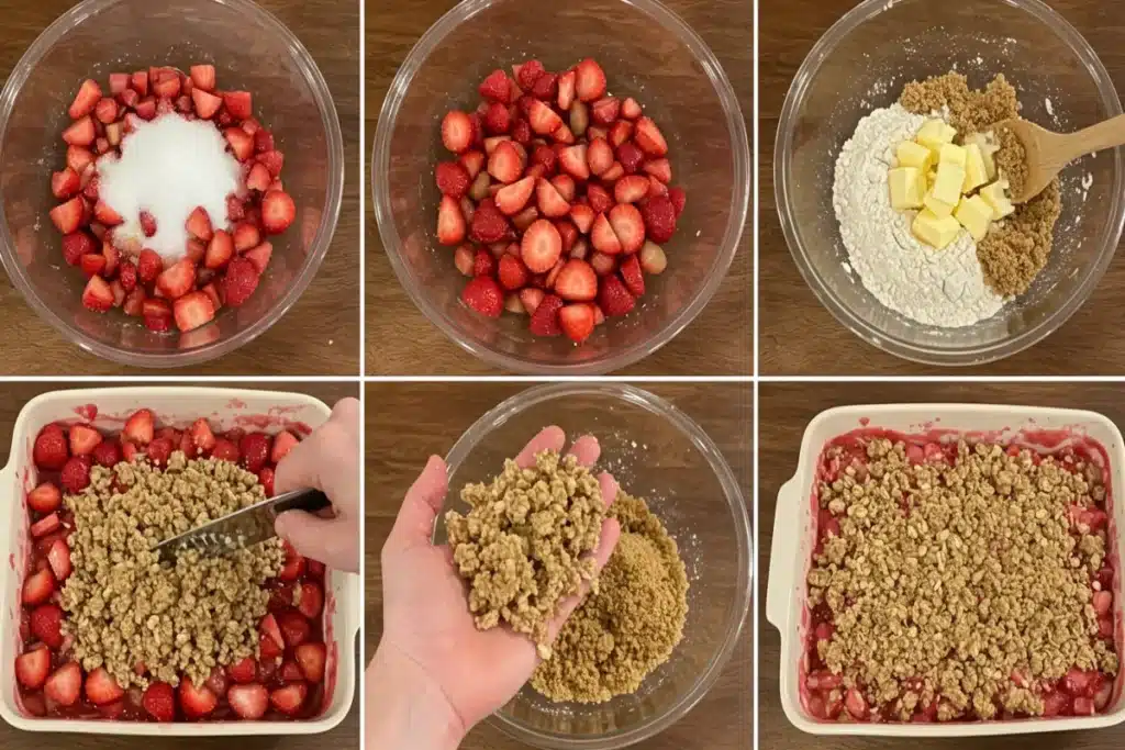Steps For Delicious Strawberry Rhubarb Crisp Recipe