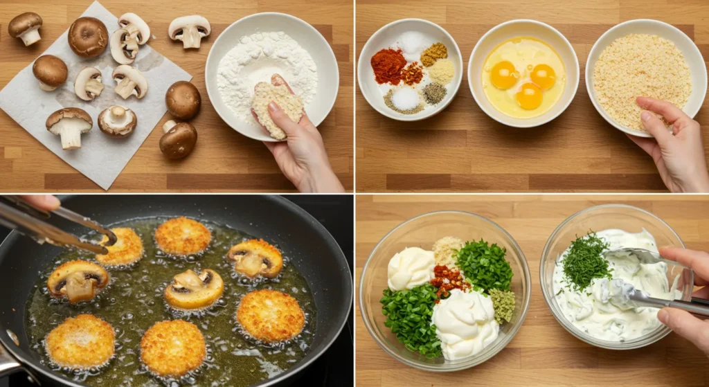 ingredients of Easy Fried Sliced Mushrooms with Ranch Recipe